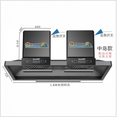 TD-K12 1.8米双头烤漆柴火土灶/商用餐厨油烟机